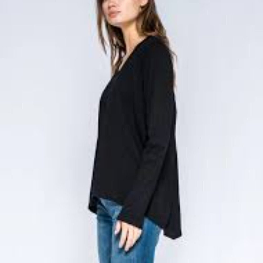 WILT LONG‎ SLEEVE SHRUNKEN BOYFRIEND TOP